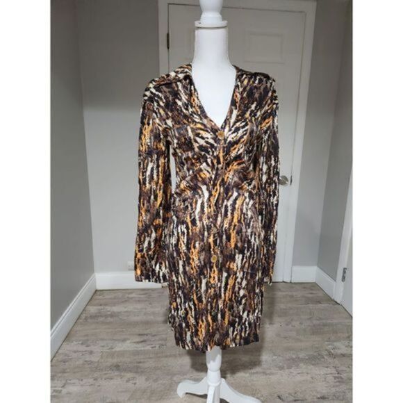 NANUSHKA ZADA Abstract Print Mini Shirtdress Size M NWT - Picture 6 of 8